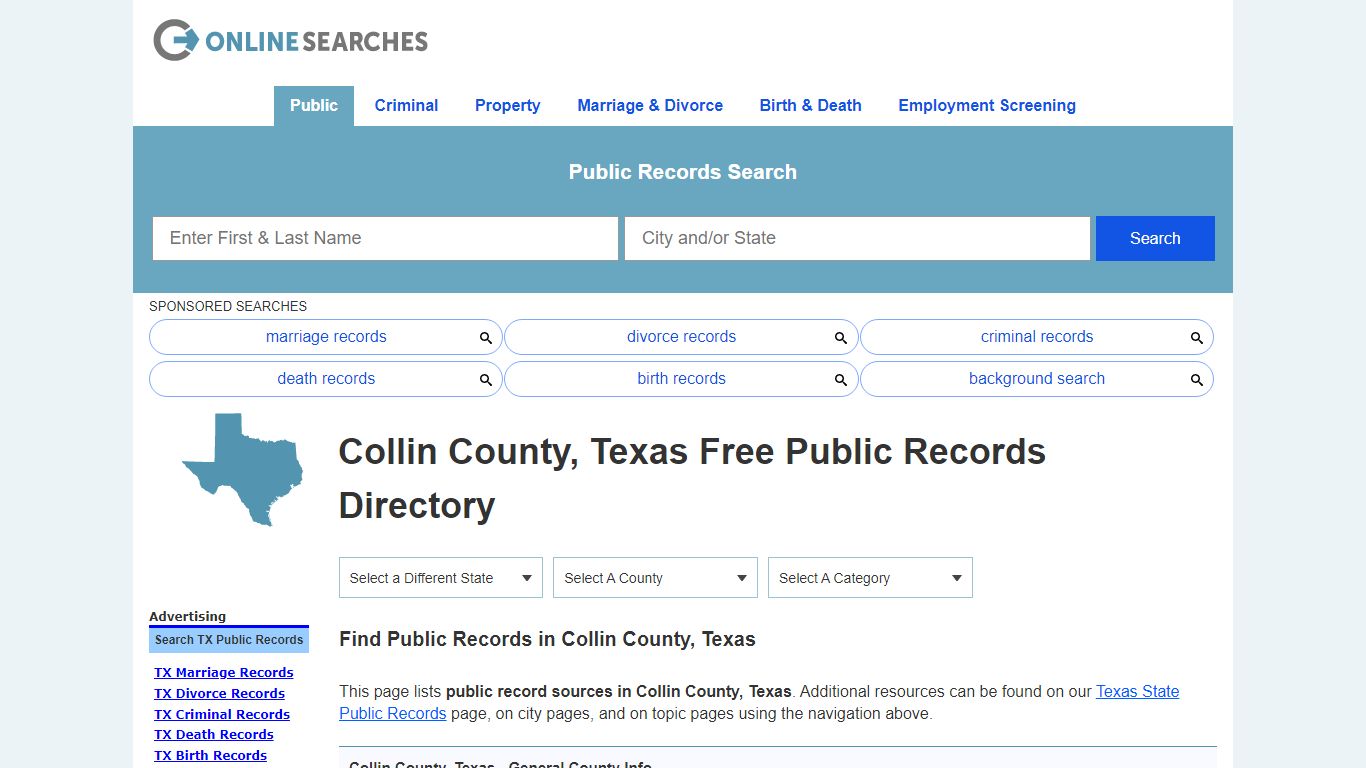 Collin County, Texas Public Records Directory